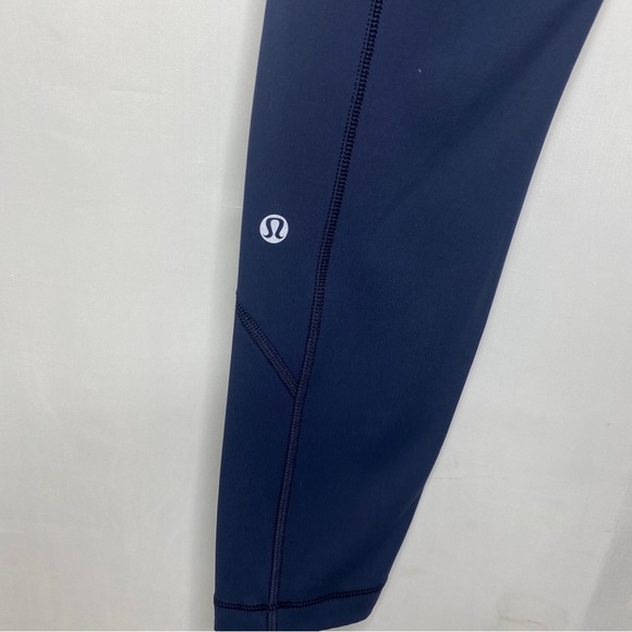 Lululemon Run Ice Queen 7/8 Tight‎ Sz 4 Blue Inkwell Leggings Tights High Rise - Picture 10 of 12